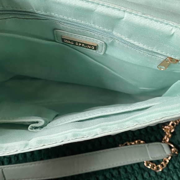 Call It Spring Pebbled Leather Pleated Flap Crossbody Bag with Tassel Gold Chain - Picture 5 of 12